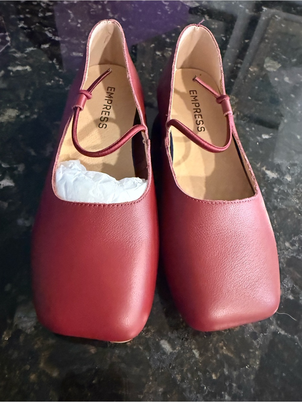 Empress Women's Burgundy Mary Jane Flats